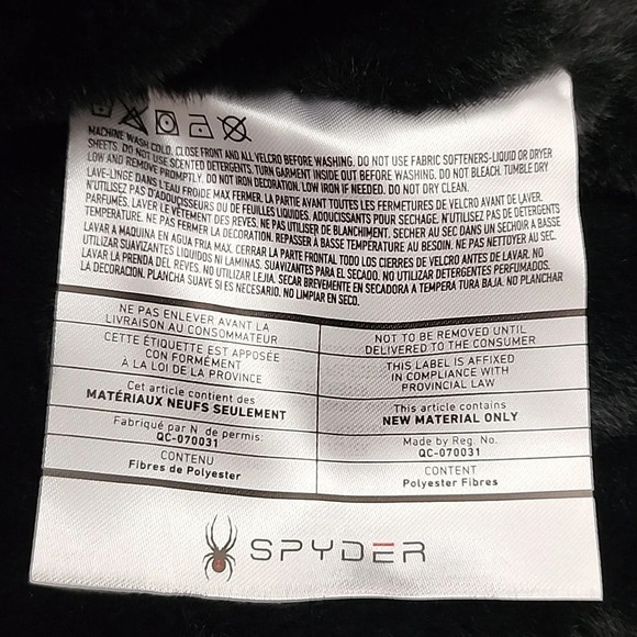 Spyder Women's Black Yara Faux Fur Lined Puffer Hooded Winter  Jacket Size Large - Picture 14 of 16